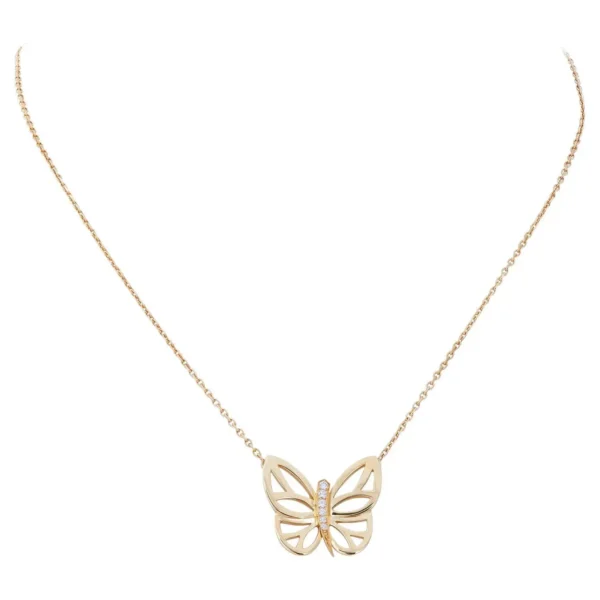 Yellow Gold Diamond Butterfly Pendant