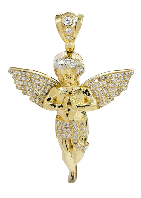 10K Angel Gold Pendant For Sale
