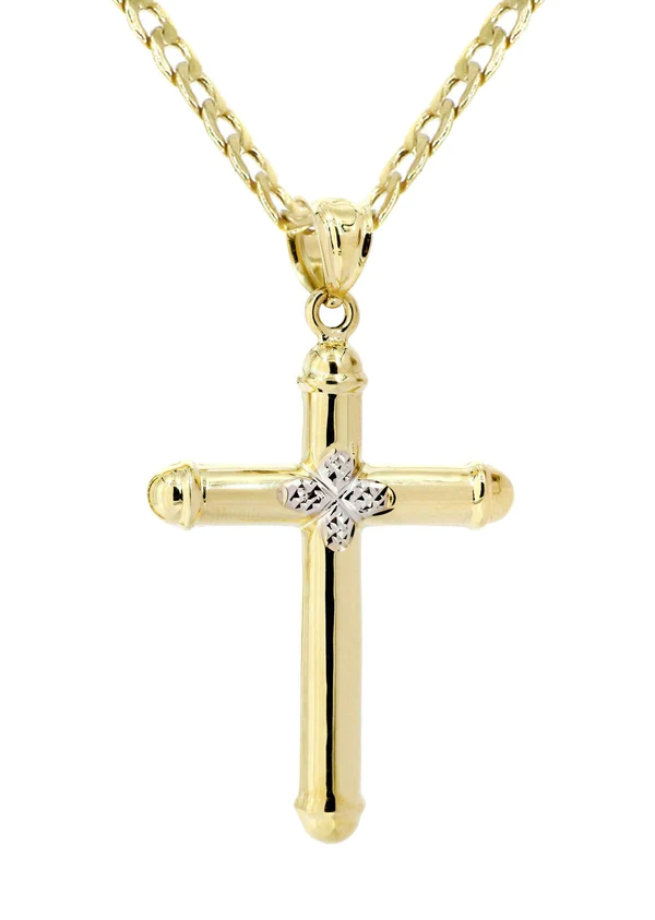 Buy 10K Gold Cross Necklace For Men