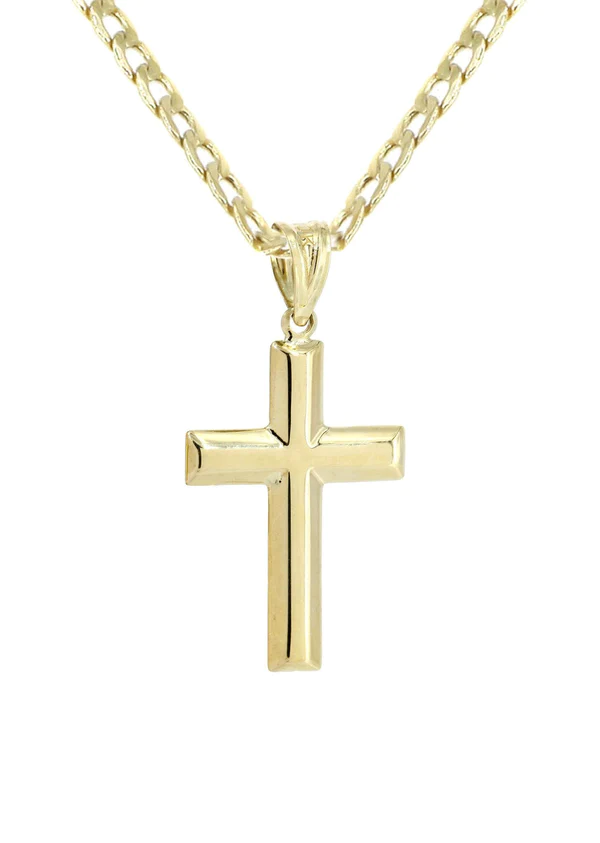 10K Gold Cross Necklace For Men 3