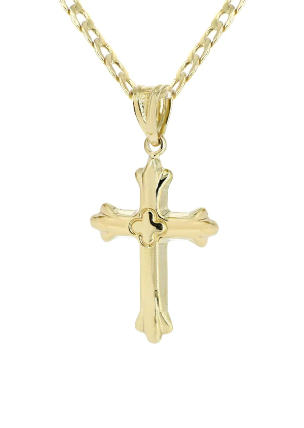 10K Gold Cross Necklace For Men 3