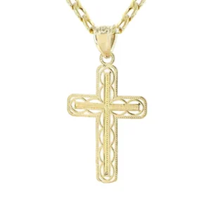 10K Gold Cross Necklace For Men | 3.13 Grams