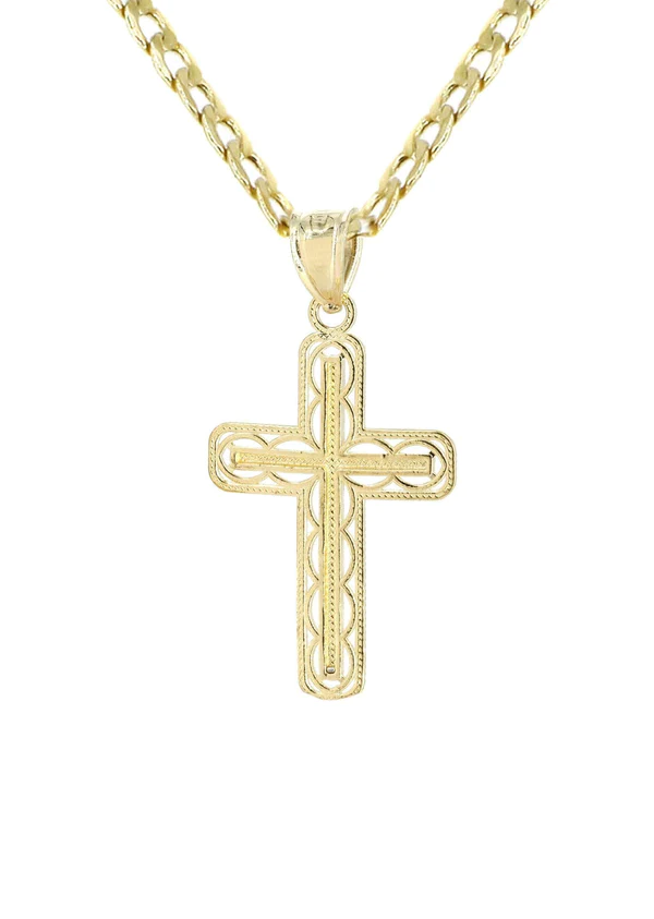 10K Gold Cross Necklace For Men 3.13 Grams 2