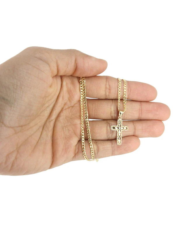 10K Gold Cross Necklace For Men 3.13 Grams 6