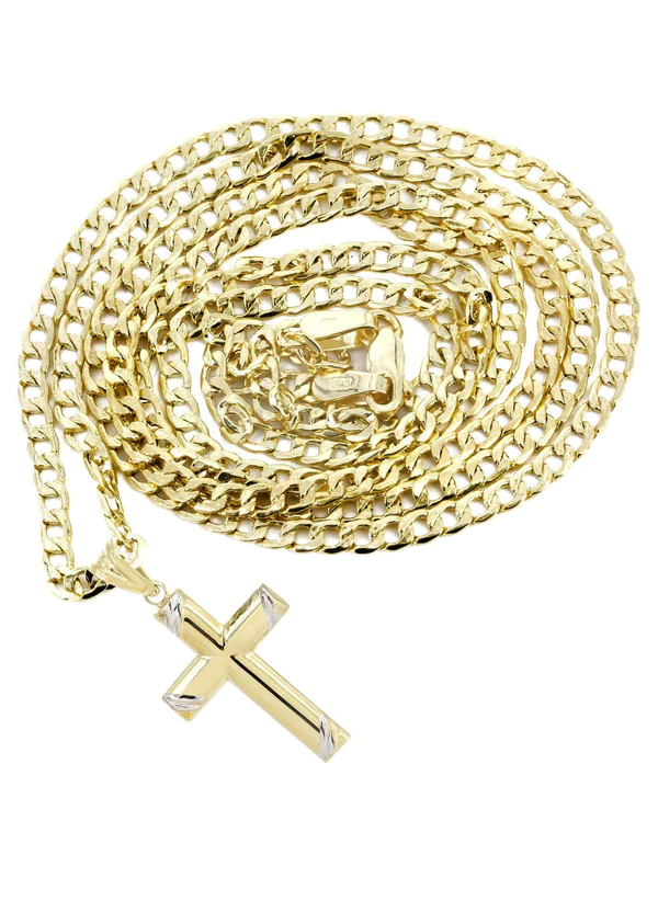 10K Gold Cross Necklace For Men 3.55 Grams 2