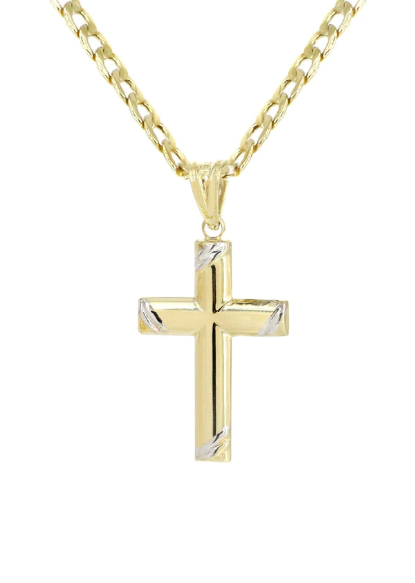 10K Gold Cross Necklace For Men 3.55 Grams 3