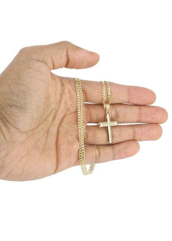 10K Gold Cross Necklace For Men 3.55 Grams 6