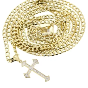 10K Gold Cross Necklace For Men | 4.23 Grams