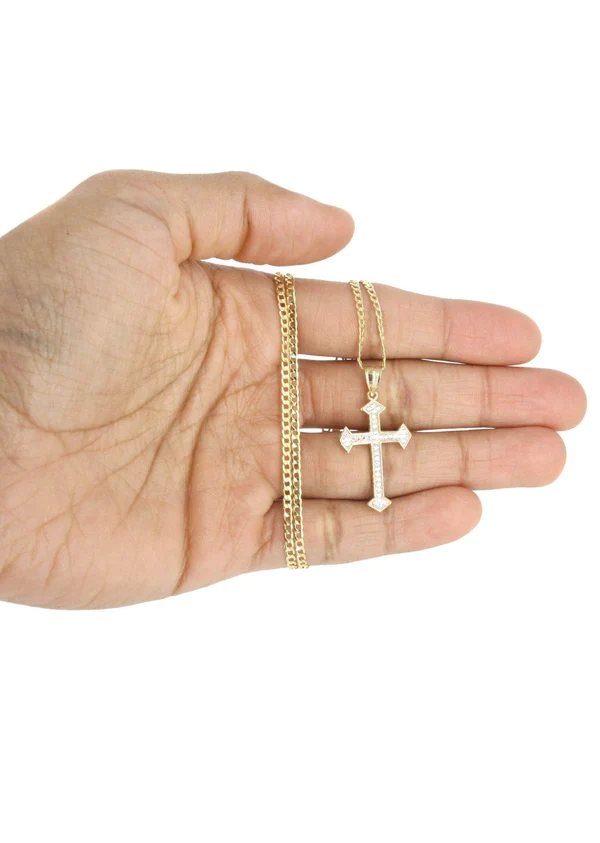 10K Gold Cross Necklace For Men 4.23 Grams 6