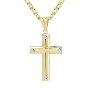 Mens 10K Gold Cross Necklace For Sale | 3.55 Grams