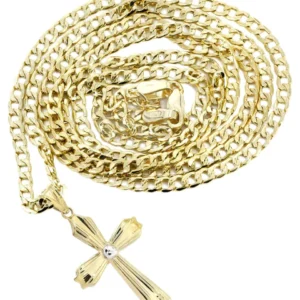10K Gold Cross Necklace For Men | 4.22 Grams