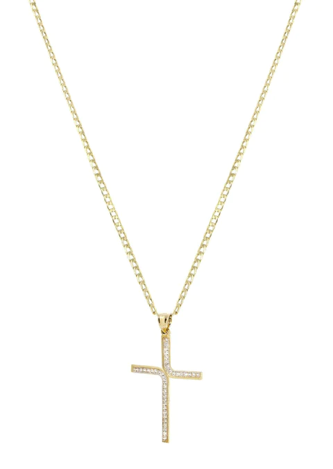 10K Gold Cross Necklace For Men_3