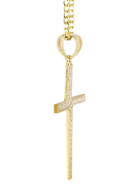 10K Gold Cross Necklace For Men_4