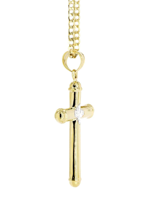 10K Gold Cross Necklace For Men_5