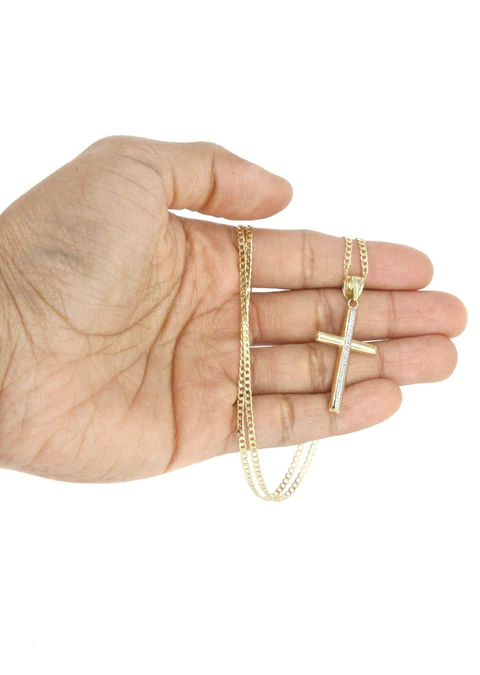 10K Gold Cross Necklace For Men_6