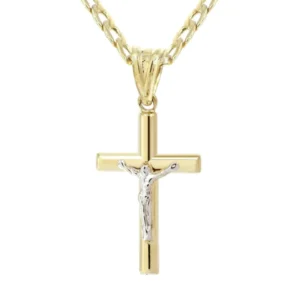 10K Gold Crucifix / Cross Necklace For Men | 3.1 Grams