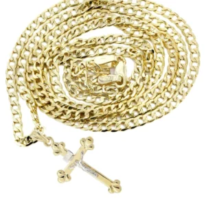10K Gold Crucifix / Cross Necklace For Men | 3.3 Grams