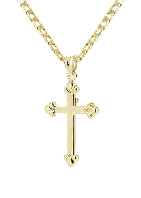 10K Gold Crucifix Cross Necklace For Men 3