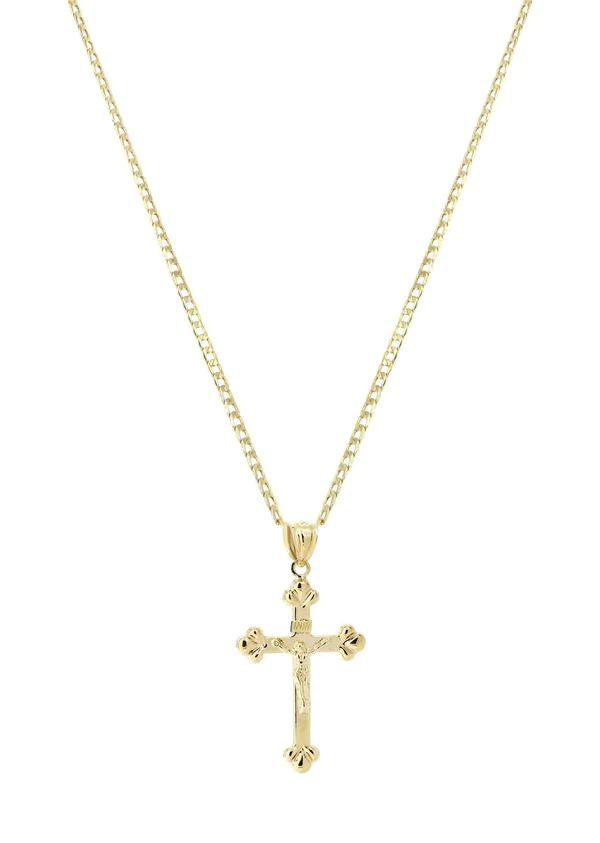 10K Gold Crucifix Cross Necklace For Men 4