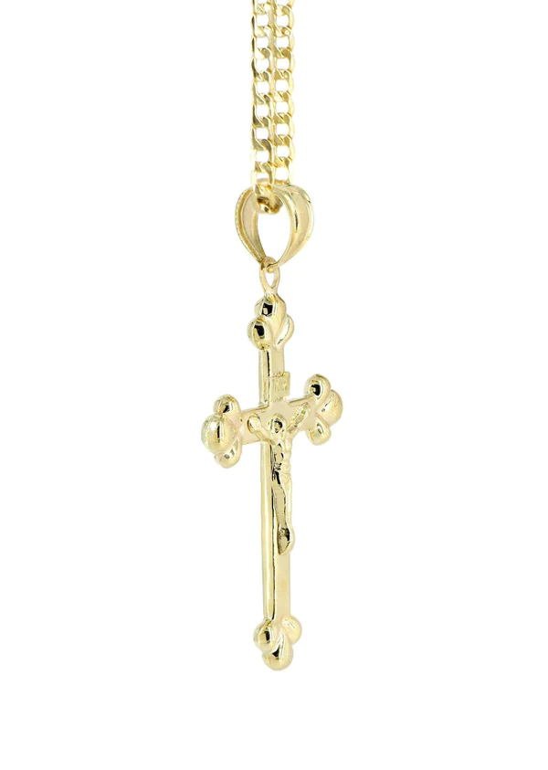 10K Gold Crucifix Cross Necklace For Men 5