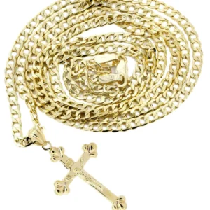 10K Gold Crucifix / Cross Necklace For Men | 2.9 Grams