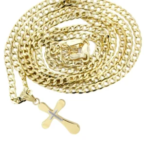 10K Gold Crucifix / Cross Necklace For Men | 3.4 Grams