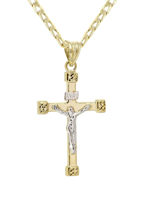 Buy Mens 10K Gold Crucifix Necklace
