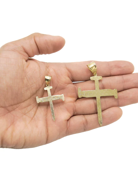 10K Gold Nail Cross Pendant_4