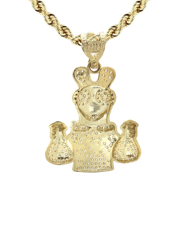 10K Yellow Gold Ace Of Spades Necklace 3