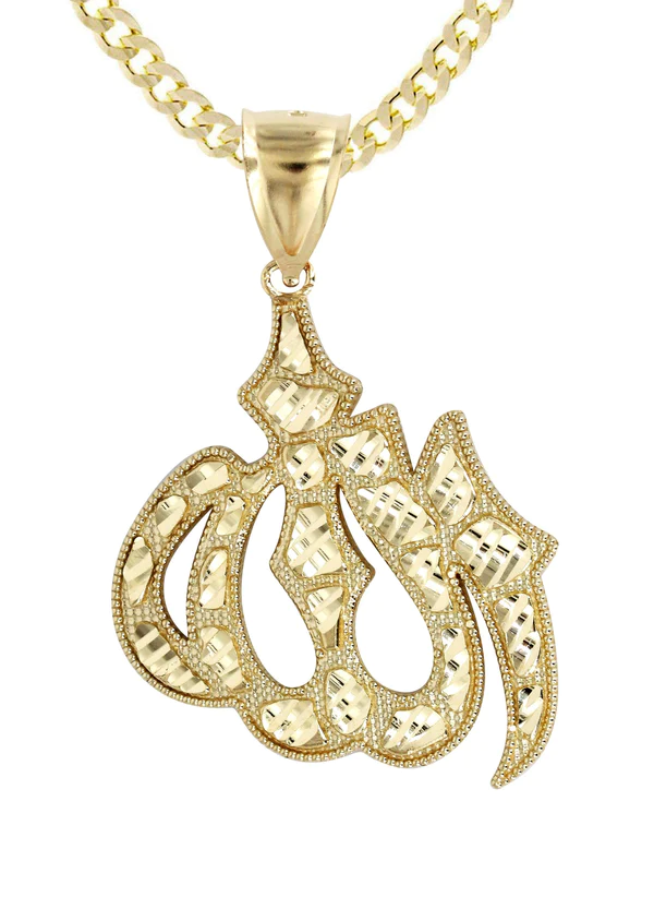 10K Yellow Gold Allah Necklace 2