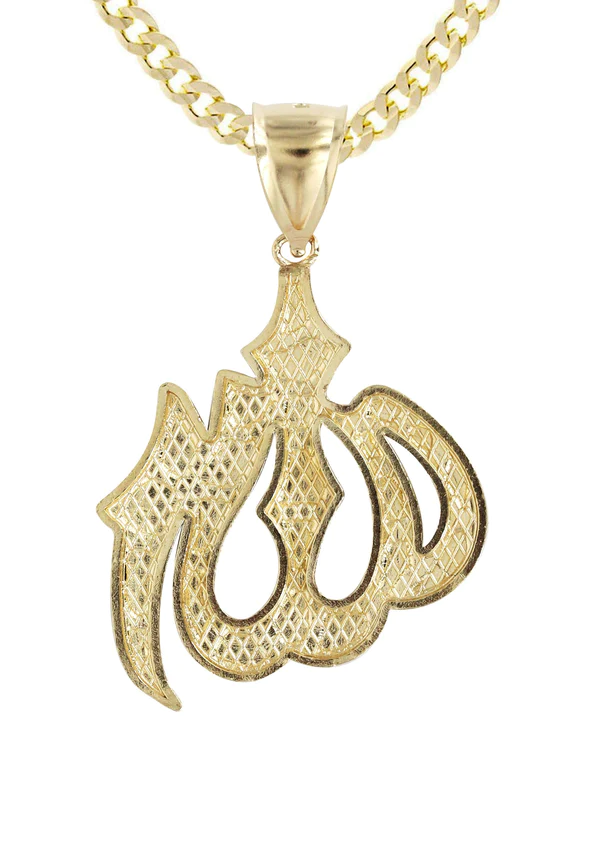 10K Yellow Gold Allah Necklace 3