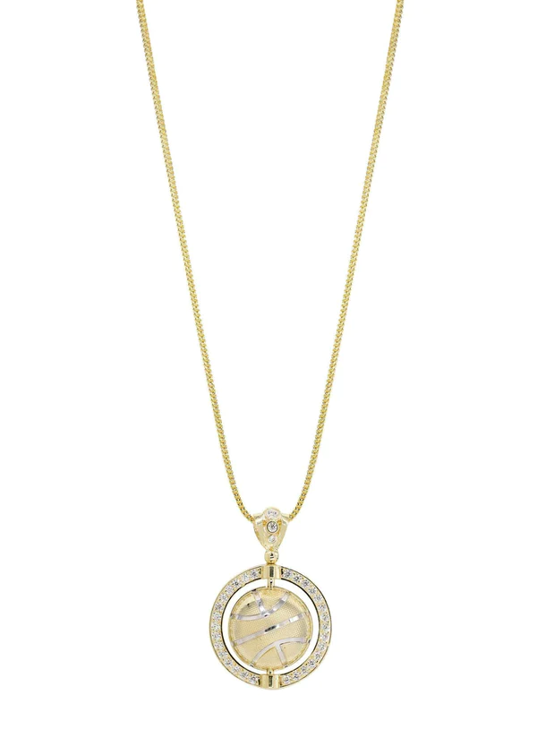 10K Yellow Gold Basketball Necklace 5