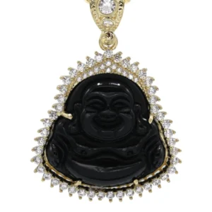 10K Yellow Gold Black Buddha Necklace | Appx. 23.9 Grams