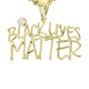 10K Yellow Gold Black Lives Matter Necklace | Appx 13.6 Grams