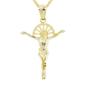 10K Yellow Gold Box Crusifix Necklace | Appx. 5.3 Grams