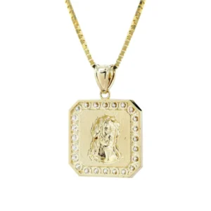 10K Yellow Gold Box Jesus Piece Chain | Appx. 7.1 Grams