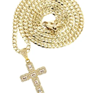 10K Yellow Gold Cross 3 Necklace | Appx. 14.7 Grams