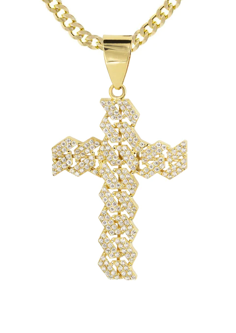 10K Yellow Gold Cross 4 Necklace_2