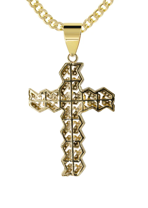 10K Yellow Gold Cross 4 Necklace_3