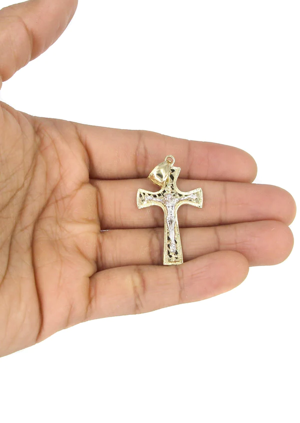 10K Yellow Gold Cross Crucifix Necklace 5