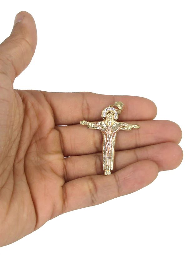 10K Yellow Gold Cross Crucifix Necklace 5