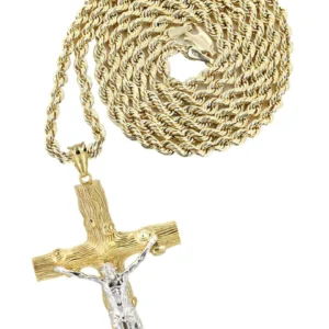 10K Yellow Gold Cross / Crucifix Necklace | Appx. 17.7 Grams