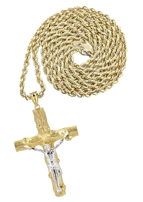 10K Yellow Gold Cross – Crucifix Necklace_1