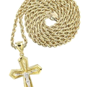 10K Yellow Gold Cross / Crucifix Necklace | Appx. 15.3 Grams