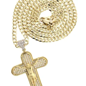 10K Yellow Gold Cross / Crucifix Necklace | Appx. 15.7 Grams
