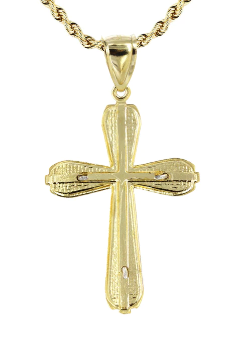 10K Yellow Gold Cross – Crucifix Necklace_3