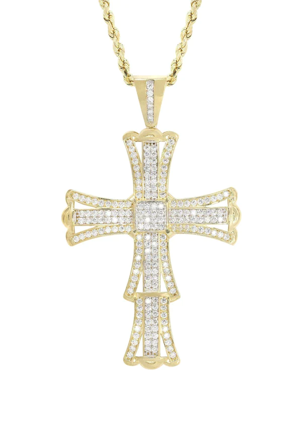 10K Yellow Gold Cross Necklace 2