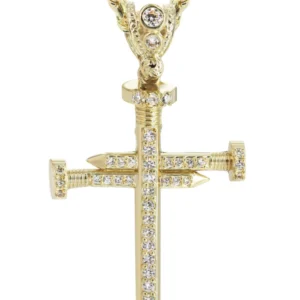 10K Yellow Gold Cross Necklace | Appx. 14.4 Grams