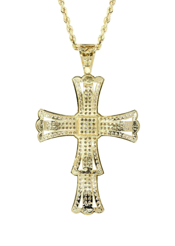 10K Yellow Gold Cross Necklace 3