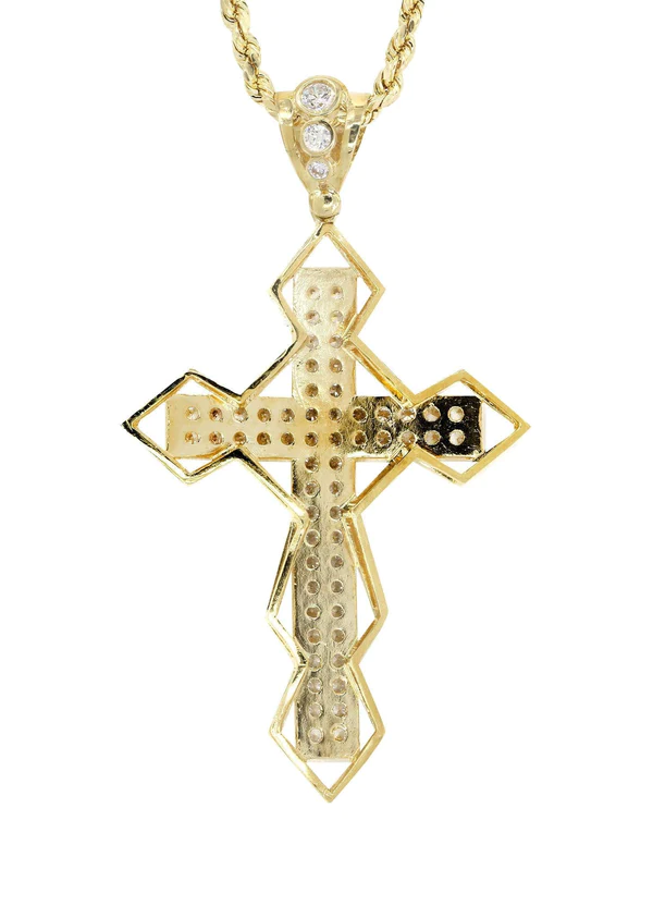 10K Yellow Gold Cross Necklace 3